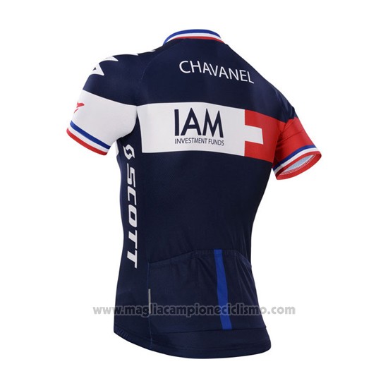 2015 Abbigliamento Ciclismo IAM Blu Manica Corta e Salopette